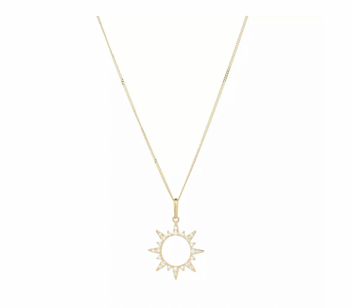 9 carat sun pendant necklace