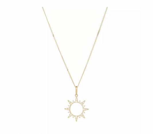 9 carat sun pendant necklace