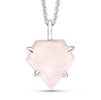 LAVZ Rose quartz Shield Pendant